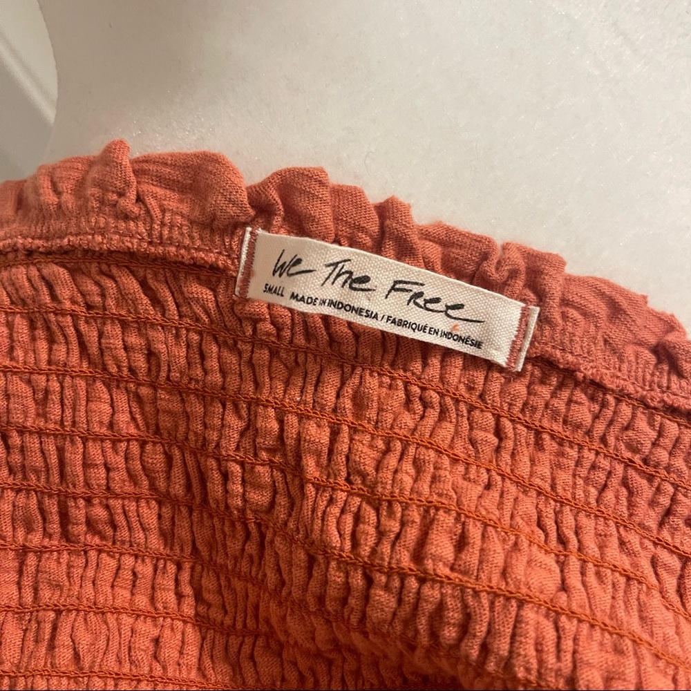Free People Top Burnt Orange Strapless - Picture 3 of 3